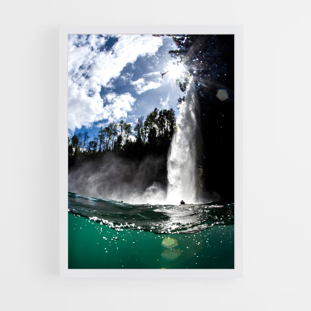 Poster Cascades Émeraude – affiche Plongeon de falaise (vue 3)